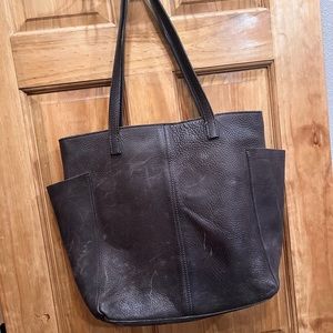 Real leather Duluth Trading Co tote